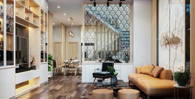 Tổng hợp các kiểu vách ngăn cầu thang tinh tế hiện đại