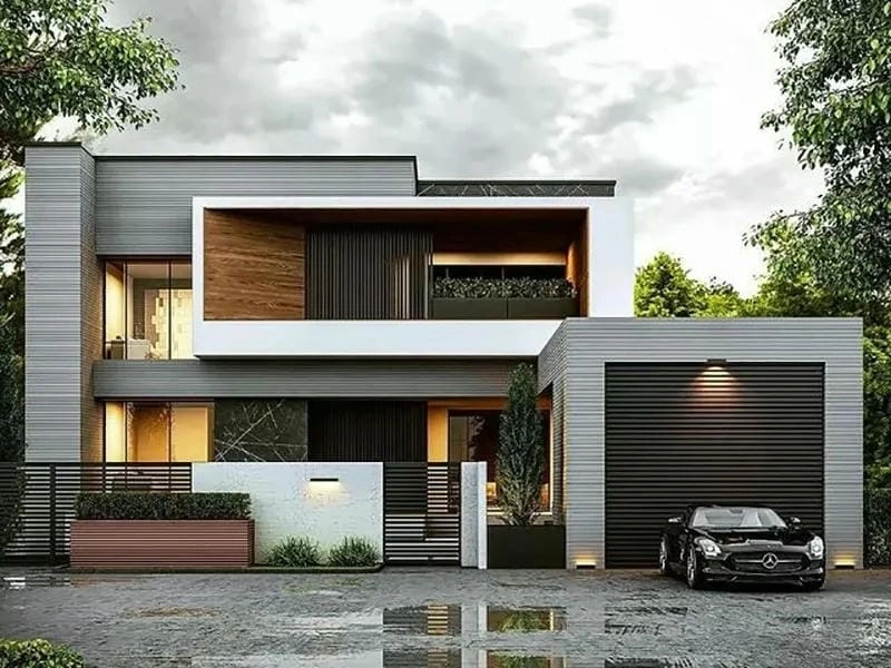 sơn nhà màu xám ghi phối đẹp mắt với mẫu sơn nhà màu xám