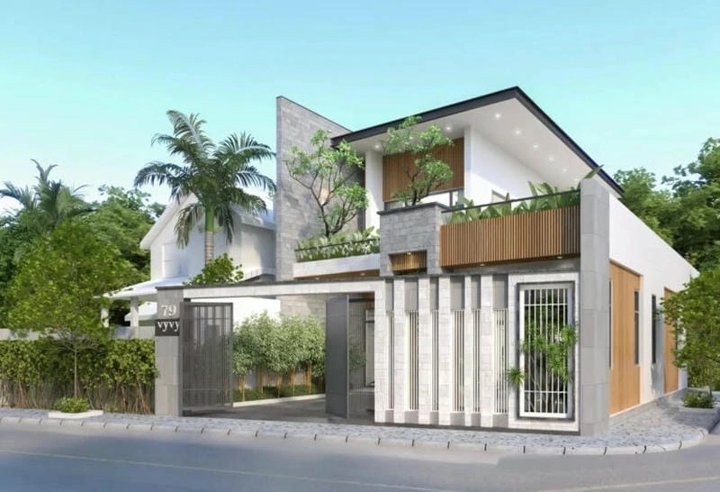 mẫu nhà 1 trệt 1 lầu 4x13 kiểu dáng đẹp tối ưu diện tích