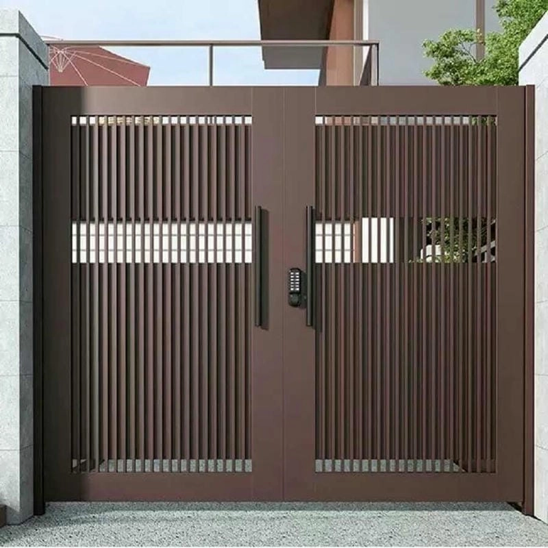 mẫu cổng nhà mặt tiền 6m thiết kế thoáng rộng sang trọng