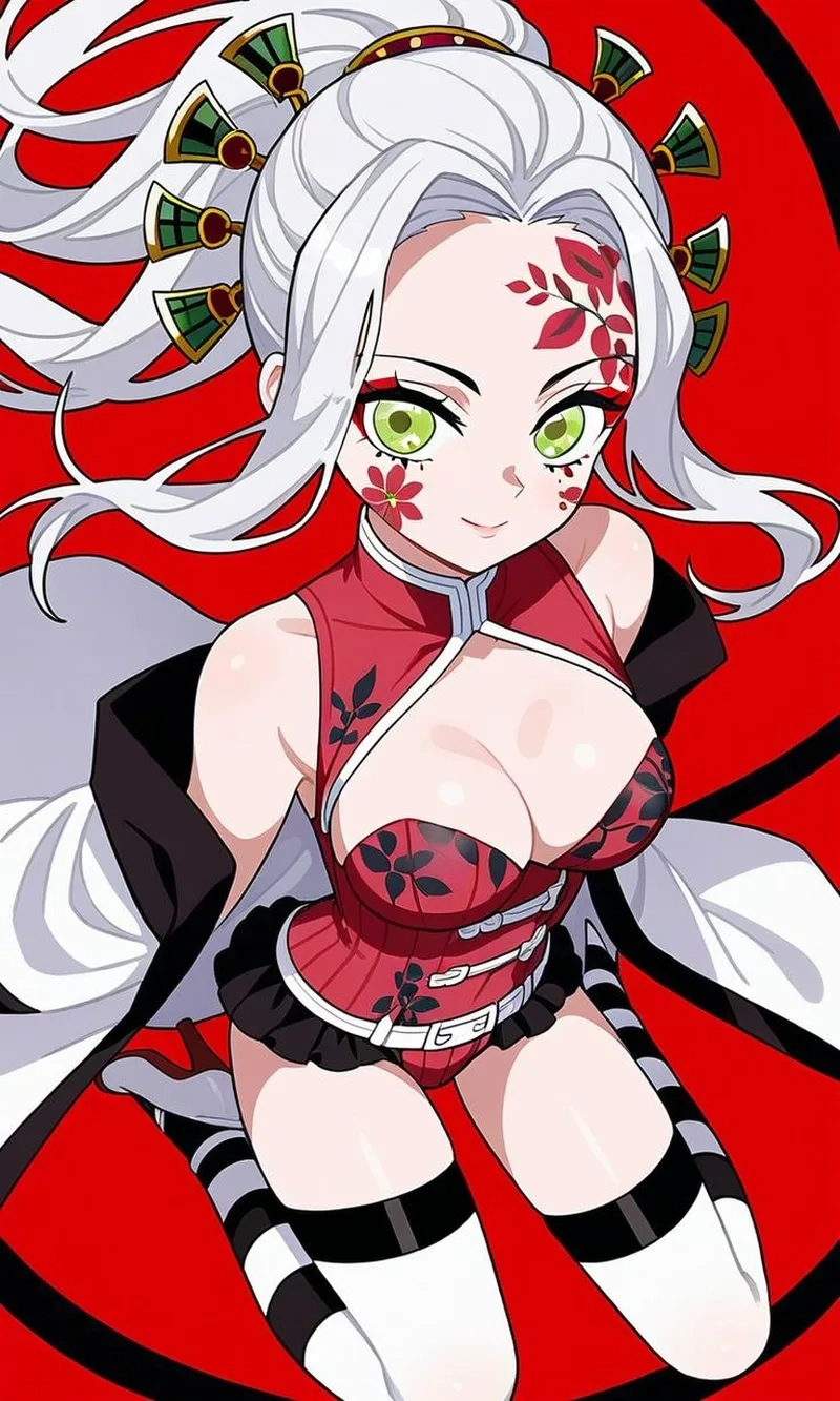 Kimetsu no Yaiba Daki nổi bật trong arc Phố Đèn Đỏ nhờ phong cách chiến đấu bằng dải lụa