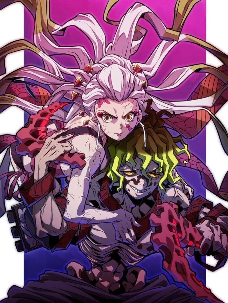 Douma x Daki là cặp đôi fan yêu thích vì cả hai đều là Thượng Huyền, sở hữu nét quyến rũ bí ẩn