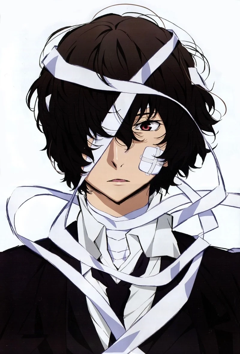 Anime Dazai có tạo hình cuốn hút với băng quấn đặc trưng