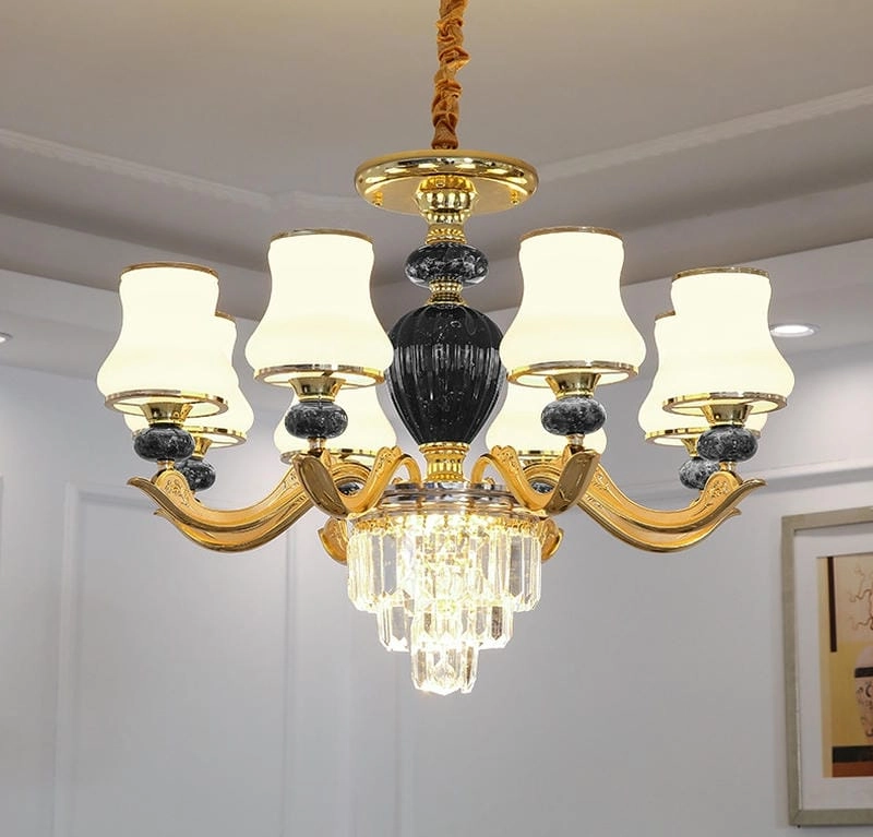 Không gian hiện đại với đèn thả trần phòng khách