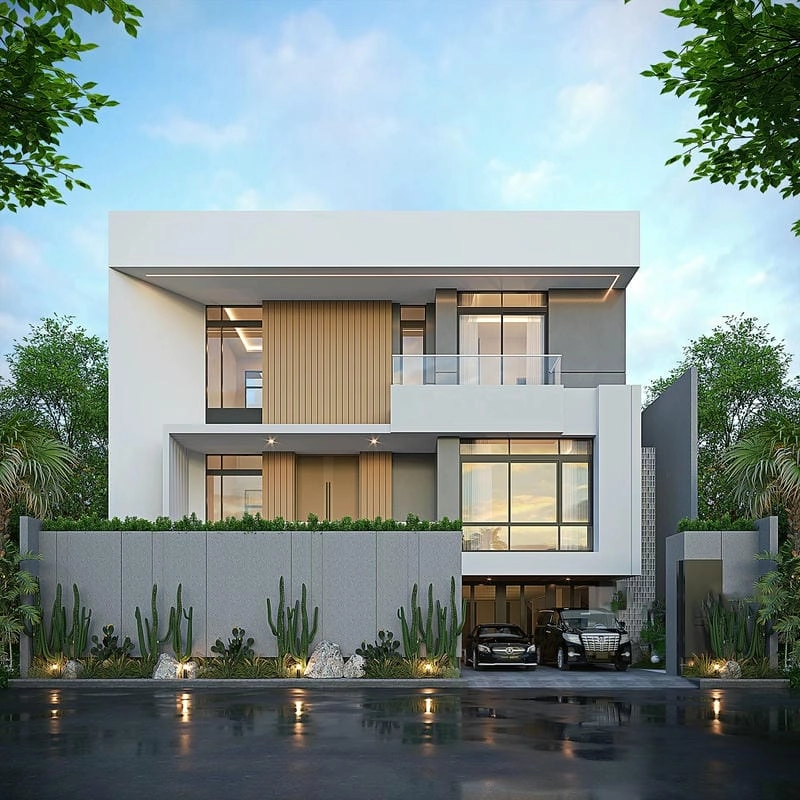 Tuyển chọn mẫu nhà mái bằng 2 tầng hiện đại tiện nghi