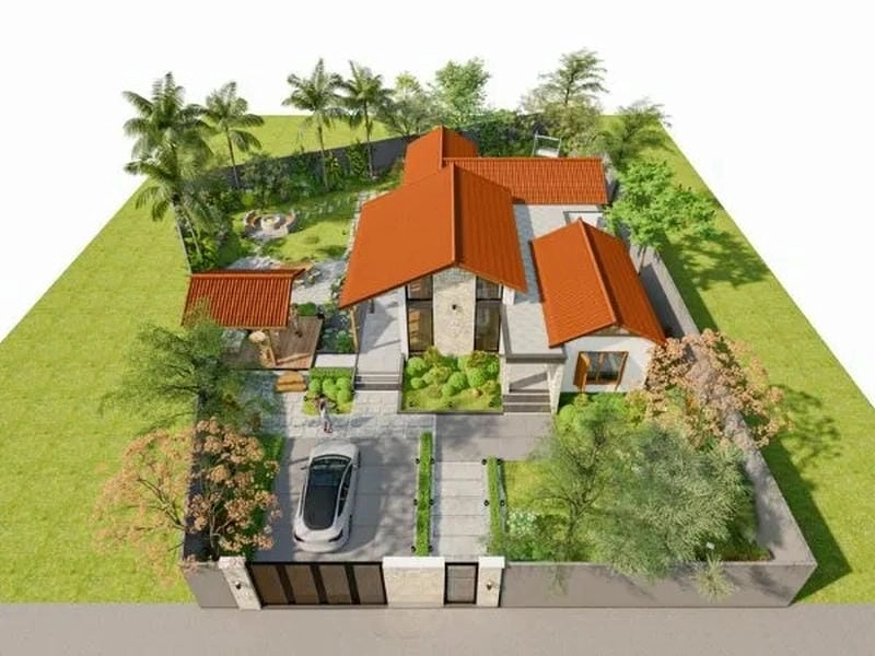 mẫu nhà vườn bắc bộ đẹp đậm nét văn hóa truyền thống