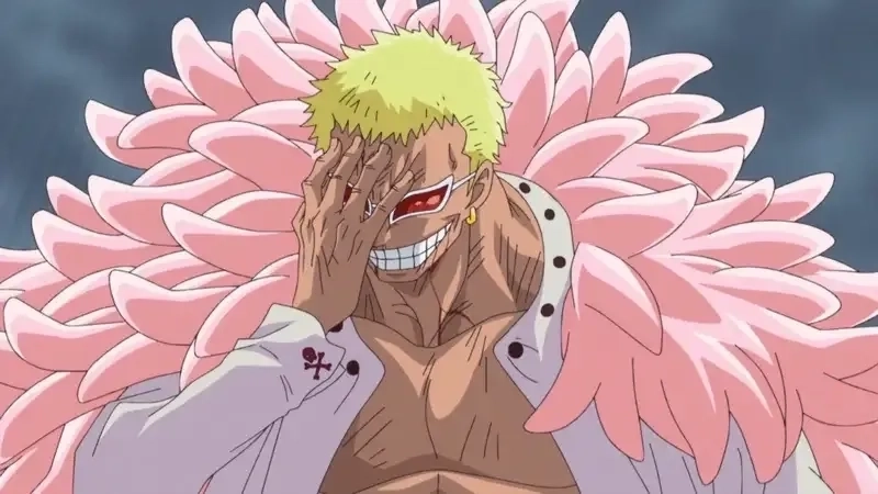 Doflamingo eye luôn ẩn sau cặp kính nhưng ánh nhìn cực kỳ lạnh lùng