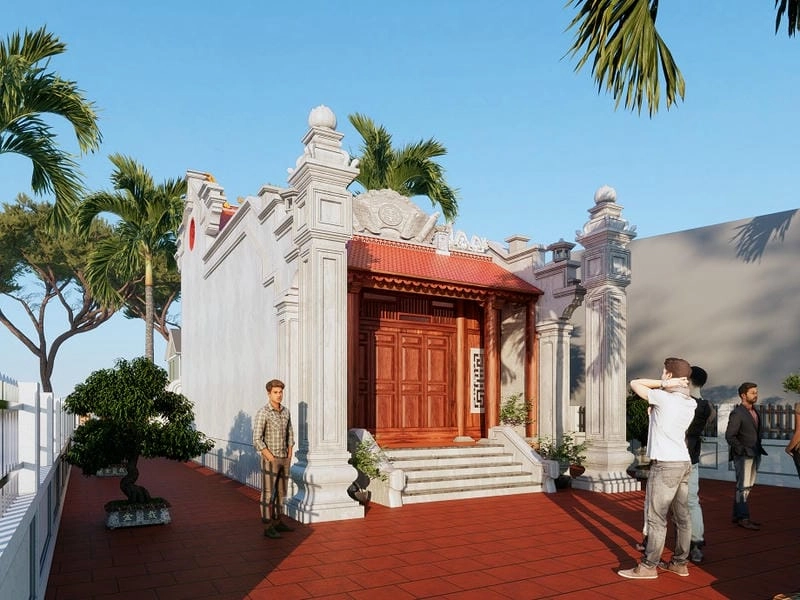 xi măng mẫu nhà thờ 3 gian giả gỗ thiết kế tiết kiệm đẹp