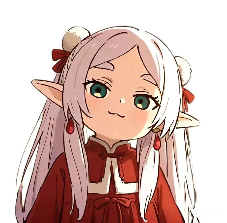 Frieren chibi nhỏ nhắn với biểu cảm siêu đáng yêu