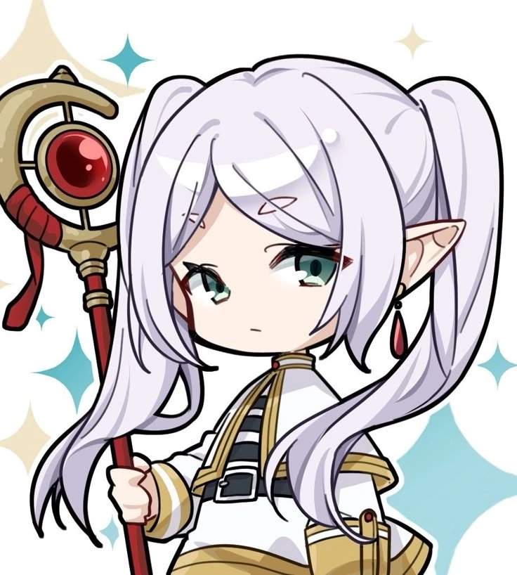 Frieren chibi anime mô phỏng phiên bản hoạt hình hài hước