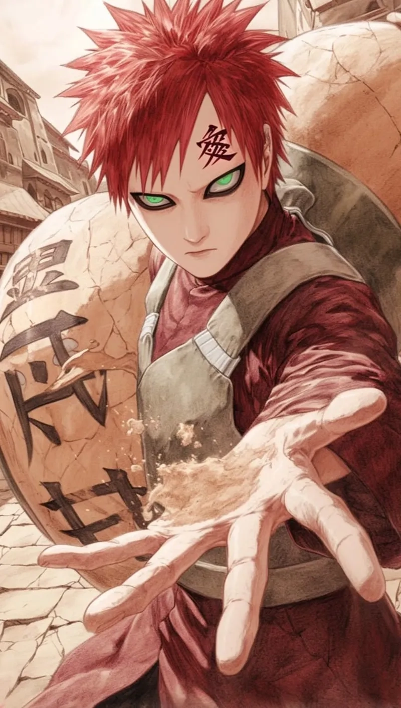 Gaara làng cát với ánh nhìn sắc lạnh đặc trưng