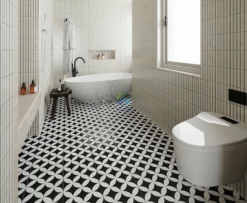 mẫu gạch ốp nhà tắm dễ phối màu tinh tế