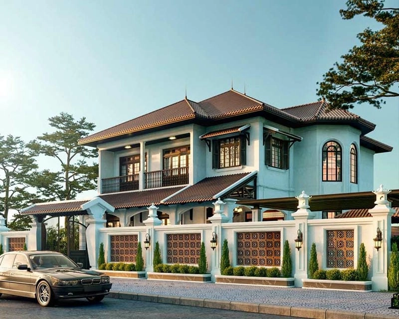 Chạm đến vẻ đẹp Á Âu thiết kế indochine