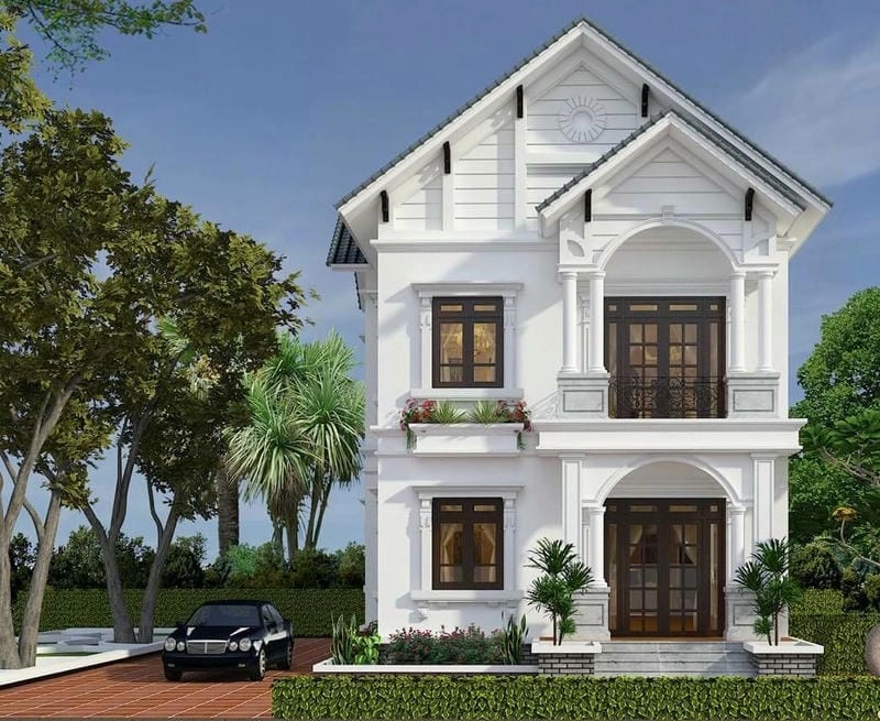 mẫu nhà vườn biệt thự tân cổ điển 2 tầng 1 tỷ đẹp và tinh tế