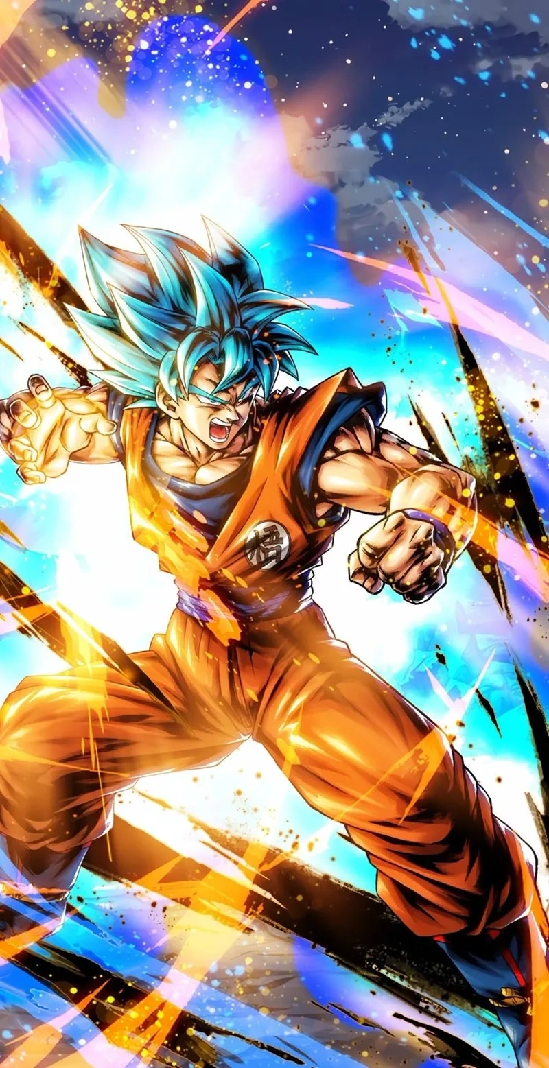 Ảnh Goku tóc xanh siêu ngầu và đầy sức mạnh