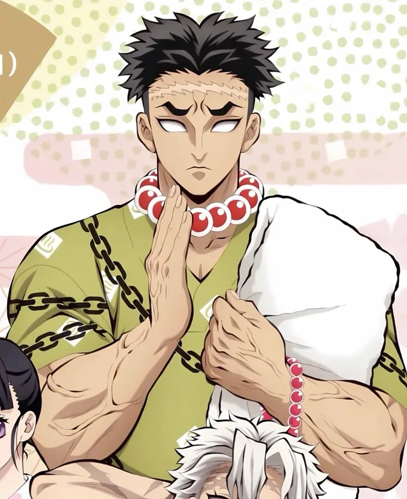 Gyomei KNY luôn xuất hiện với phong thái trầm tĩnh và uy lực