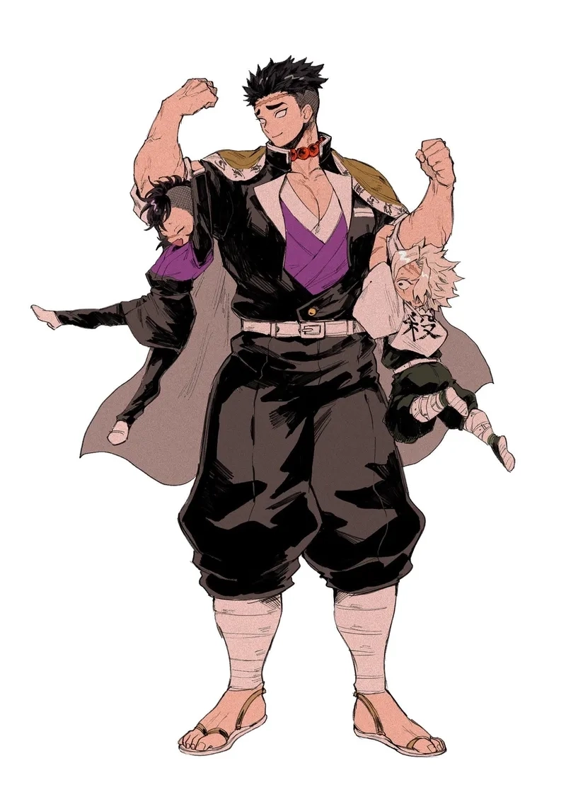 Himejima Gyomei x Sanemi là bộ đôi trụ cột chiến đấu với toàn tâm