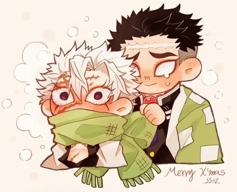 Gyomei x Sanemi manga khắc họa tình đồng đội kiên cường trong chiến trận