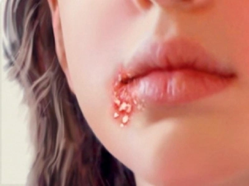 Hình ảnh người bị zona có vết đỏ rộp rải rác