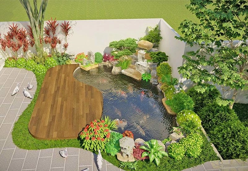 Tham khảo các kiểu hồ cá ngoài trời hấp dẫn