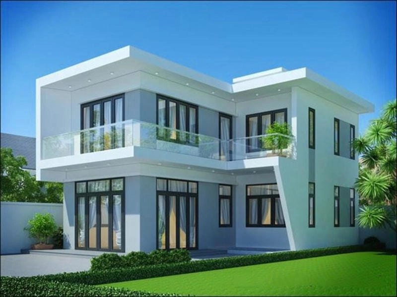 Thiết kế hợp lý với mẫu nhà 2 tầng chữ l 100m2 cho gia đình trẻ