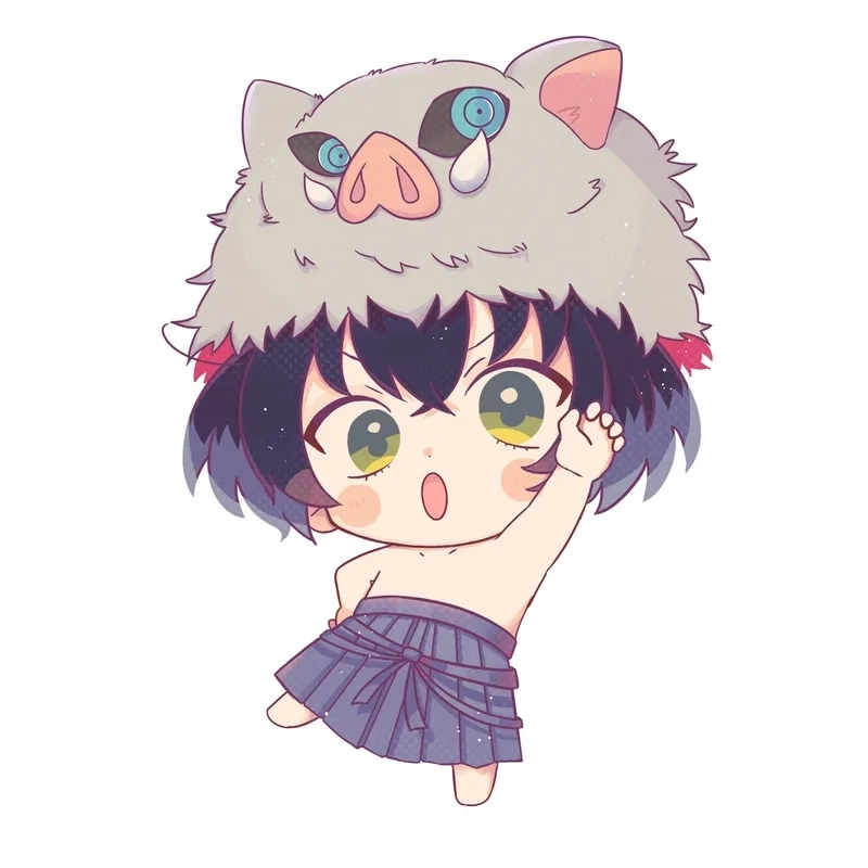 Bản vẽ Inosuke cute chibi khiến fan không thể rời mắt