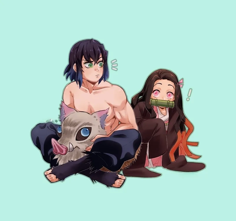 Hình ảnh Inosuke x Nezuko khiến fan ghép đôi nhiệt tình