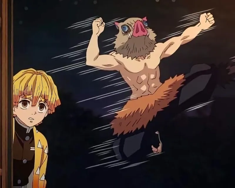 Khoảnh khắc hài hước giữa Zenitsu Inosuke đầy năng lượng