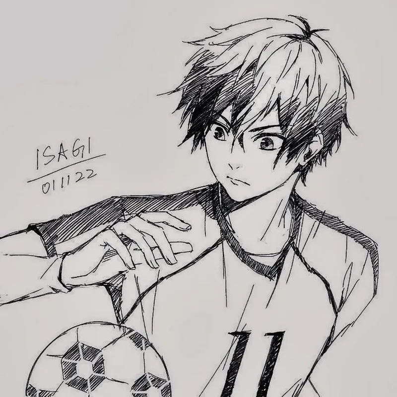 Đôi mắt của Isagi luôn tập trung, biểu hiện rõ khả năng đọc trận