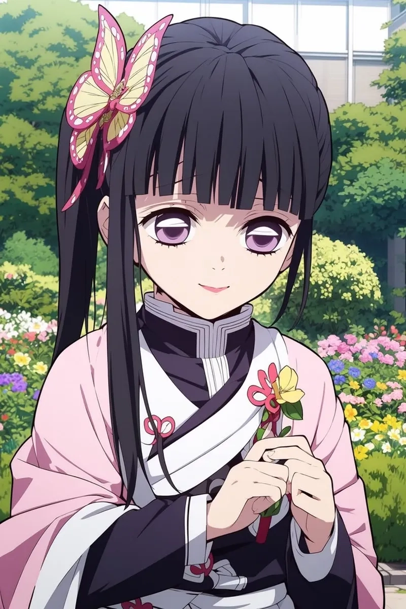 Kanao Tsuyuri nổi bật với ánh mắt dịu dàng và kỹ năng kiếm thuật