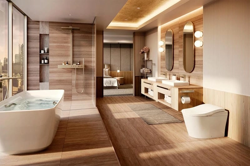 mẫu nhà tắm hiện đại 2022 tiện nghi trẻ trung