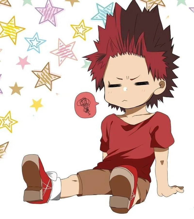 Cute Kirishima chibi là hình vẽ mô tả Kirishima với biểu cảm đáng yêu, vui nhộn.