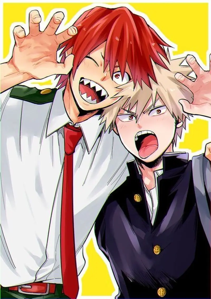 Bakugou x Kirishima được thể hiện nhiều trong tranh vẽ, truyện ngắn và fanfic.