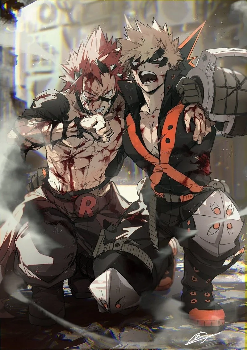 Eijiro Kirishima x Bakugou thể hiện sự gắn bó của cặp đôi qua góc nhìn từ Kirishima.