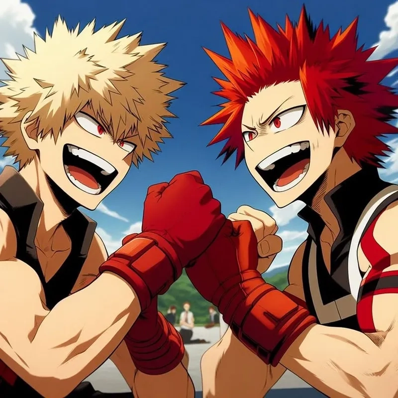 Kirishima x Bakugou fanart có nhiều phong cách khác nhau từ ngầu đến đáng yêu.