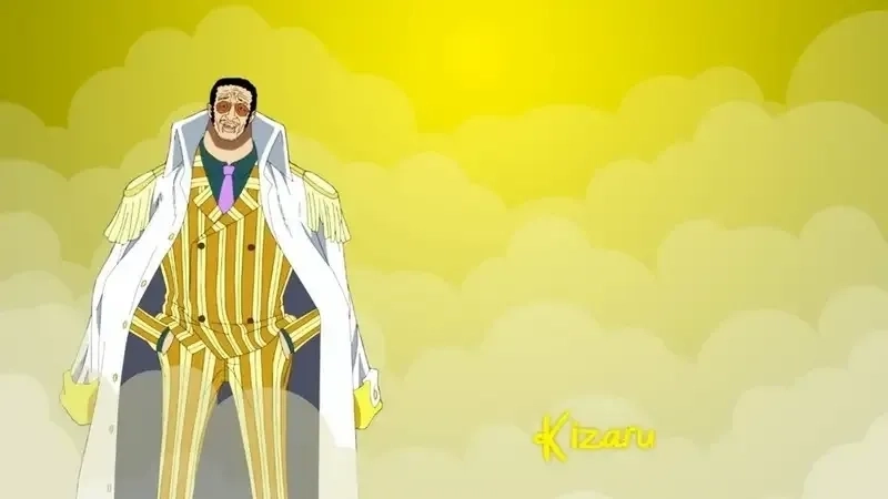 Kizaru cosplay nổi bật với kính râm vàng và phong thái chậm rãi