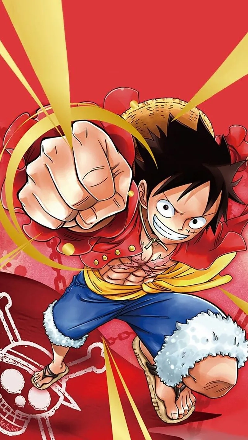 Góc toàn thân làm nổi bật Luffy height trong anime