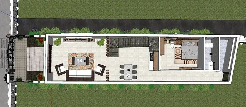 Chiêm ngưỡng mẫu nhà ống 2 tầng mặt tiền 4m thiết kế đẹp có sân thượng nhà ống mái thái