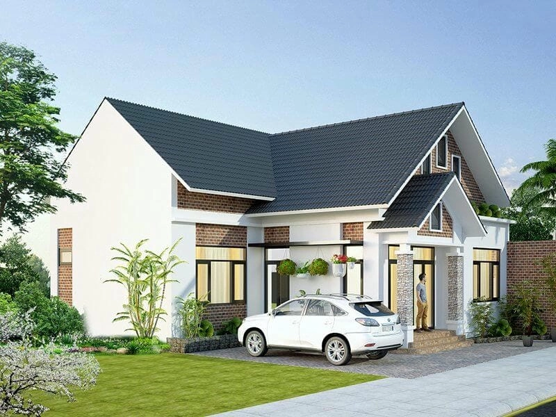 Gợi ý mẫu mặt tiền nhà 1 tầng tiết kiệm chi phí