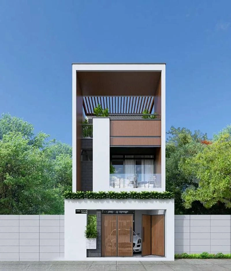 Ý tưởng thiết kế nhà phố 2 tầng 1 tum đơn giản hiện đại