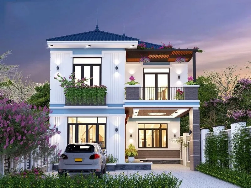 Xem mẫu nhà vườn đẹp đơn giản thiết kế 2 tầng