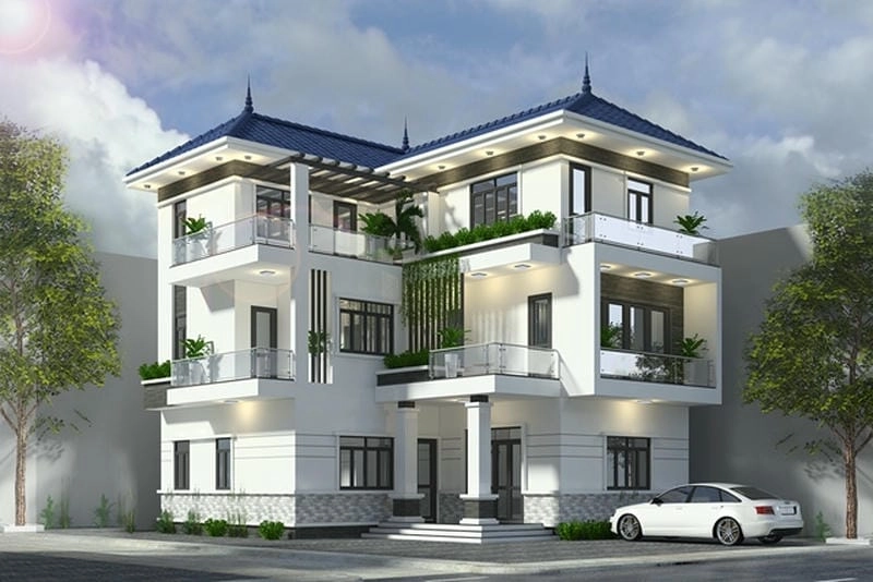 mẫu nhà biệt thự mini hiện đại gọn gàng phù hợp phố thị