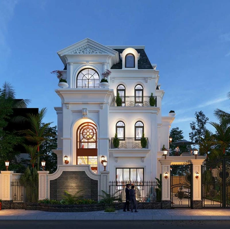 mẫu nhà biệt thự 3 tầng file cad hỗ trợ thiết kế chi tiết