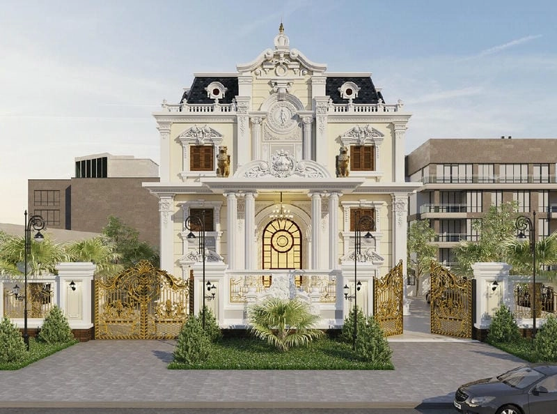 mẫu nhà biệt thự đẹp 3 tầng tạo điểm nhấn sang trọng thu hút