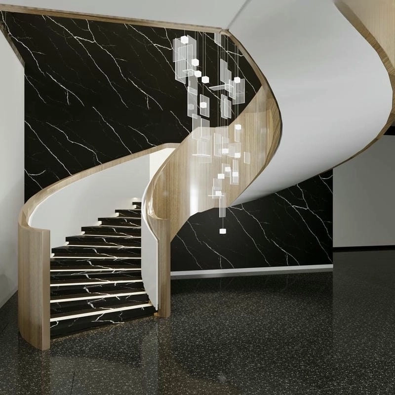 mẫu thiết kế cầu thang nhà ống phong cách hiện đại tinh tế