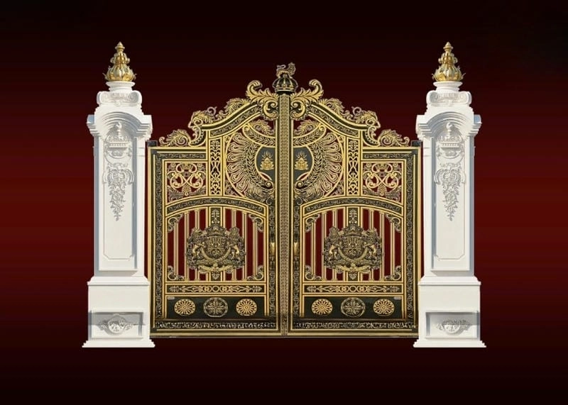 Gợi ý mẫu cổng nhà mặt tiền 6m cân đối hài hòa