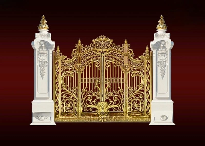 Ngắm nhìn mẫu cổng nhà 4 cánh đẹp cân đối nổi bật