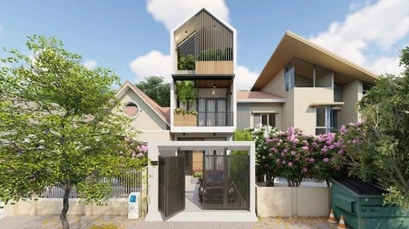 mẫu cổng nhà đơn giản thiết kế nhẹ nhàng dễ thi công