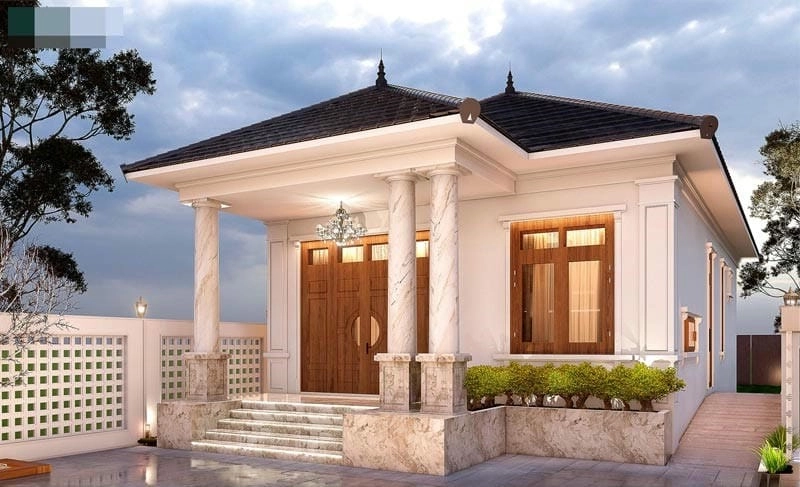 mẫu cửa chính nhà ống 6m thiết kế phù hợp cho mặt tiền rộng