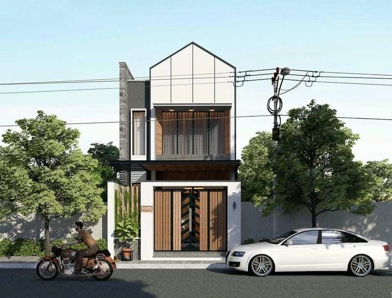 mẫu nhà 1 trệt 1 lầu 8x15 không gian rộng thoáng dễ bố trí